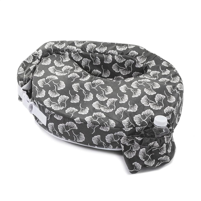 My Brest Friend Original Nursing Pillow Enhanced Ergonomics Essential Breastfeeding Pillow Support For Mom & Baby W/Convenient Side Pocket, Double Straps & Slipcover, Grey Flowing Fans