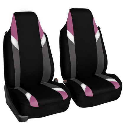 FH Group Front Set Cloth Car Seat Covers for Bucket Seats, 1-Piece Seat Cover, Airbag Compatible, Universal Fit Seat Covers for SUV, Van, Pink