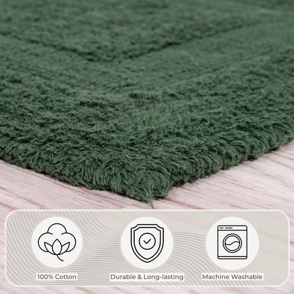 Bedford Home 100 Percent Cotton 2 Piece Reversible Rug Set - Green