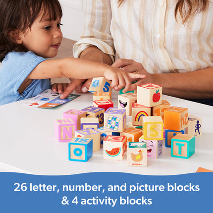 Melissa & Doug Ms. Rachel Bloques de Aprendizaje de Letras, Números y Juegos | Juguetes Educativos para Niños | Más de 18 meses - Certificado FSC
