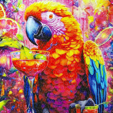Springbok Paradise Parrot 1000 Piece Jigsaw Puzzle for Adults Features a Colorful Parrot Sipping a Margarita in a Jungle Paradise