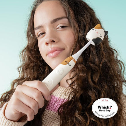 Ordo Squishmallows Electric Toothbrush, Sonic, Rechargeable, 3 Modes, 5+ Weeks Battery, Extra Head, Kids 4+, Cam