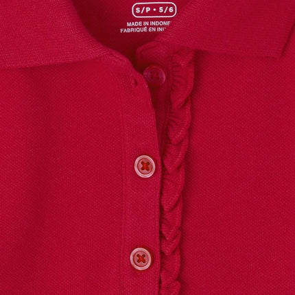 Polo piqué à manches courtes et volants The Children's Place pour filles, lot de 2, rubis, petite taille