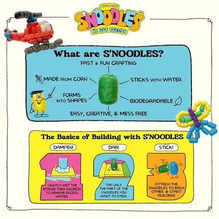 Schylling S’Noodles - Creative Building Craft Kit - Just Add Water - Ages 4 and Up - One Kit
