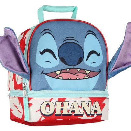Sac à déjeuner isotherme Disney Lilo et Stitch avec oreilles en velours 3D "Peek-A-Boo" et double compartiment Ohana