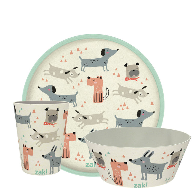 Zak Designs Kids Dinnerware Set 3 Pieces, Durable 