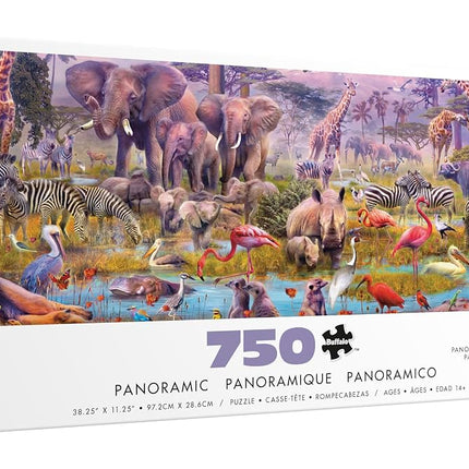 Buffalo Games - Panoramic Series - Jan Patrik Krasny - Africa Panoramic - 750 Piece Jigsaw Puzzle for Adults - Challenging Puzzle Perfect for Game Nights - Finished Size is 38.25 x 11.25