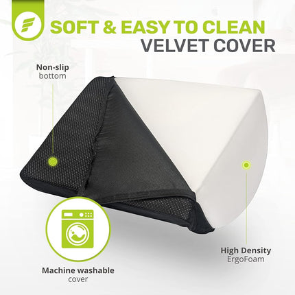 ErgoFoam Ergonomic Foot Rest Under Desk | Premium Velvet Soft Foam Footrest for Desk | Most Comfortable Desk Foot Rest in The World for Lumbar, Back, Knee Pain | Foot Stool Rocker (Black)