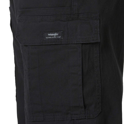 Wrangler Authentics Men's Relaxed Fit Stretch Cargo Pant Casual, Black, 40W x 30L