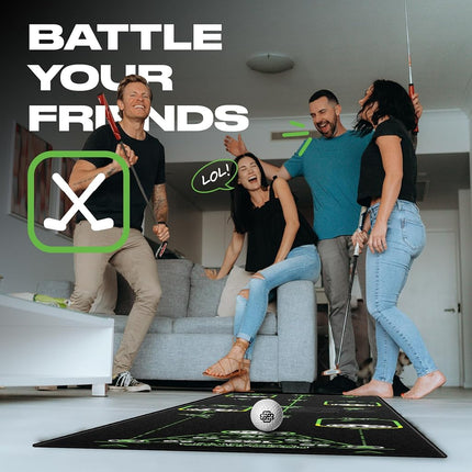 Back 2 Basics Golf 10ft Golf Putting Mat, True-to-Life Green Simulation for Indoor & Outdoor Practice, Training Aid Designed by Golf Experts, Black
