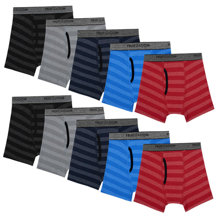 Fruit of The Loom Boys' Tag Free Cotton Boxer Brie