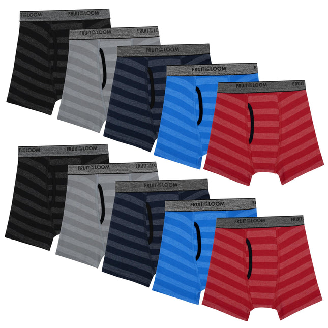 Fruit of The Loom Boys' Tag Free Cotton Boxer Brie