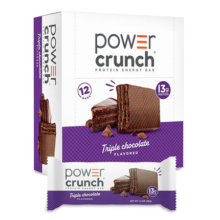 Power Crunch Protein Energy Bar, Original, Triple Chocolate, 40g, 12 Count
