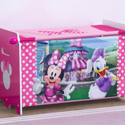 Delta Children - Minnie Mouse Toy Box with Retractable Fabric Top, Pink