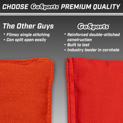 GoSports Cornhole Bean Bags Set of 4 - Regulation All Weather - Classic Black