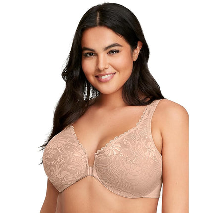 Glamorise Wonderwire Front-Closure Stretch Lace Underwire Bra 9245 (Women's & Women's Plus)