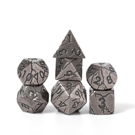 Metal Dice for DND - Ancient Cracked Pharaoh Ruins – Iron