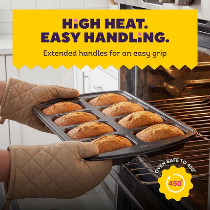 Wilton Gold Premium Non-Stick Warp-Resistant Bakeware, Made Without PFAs, Mini Loaf Pan, 8-Cavity, 15 x 10 x 1.5 in, Packaging May Vary