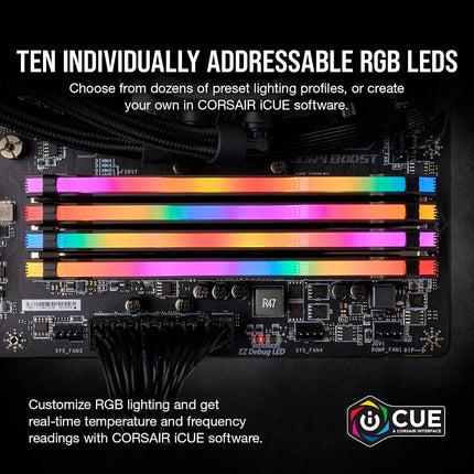 CORSAIR VENGEANCE RGB PRO DDR4 RAM 32GB (2x16GB) Up to 3200MHz CL16 Intel XMP AMD EXPO Computer Memory – Black (CMW32GX4M2E3200C16)