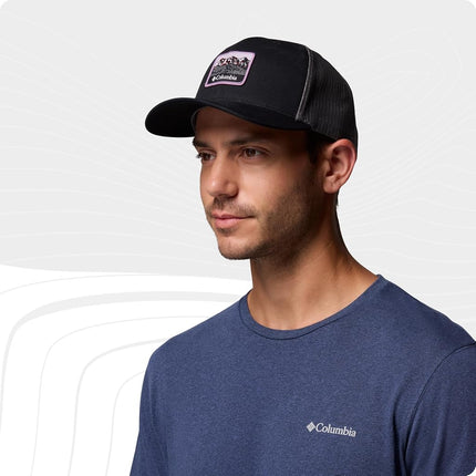 Columbia Unisex Mesh Snap Back, Snap Back Cap, Black/Sisters, One Size