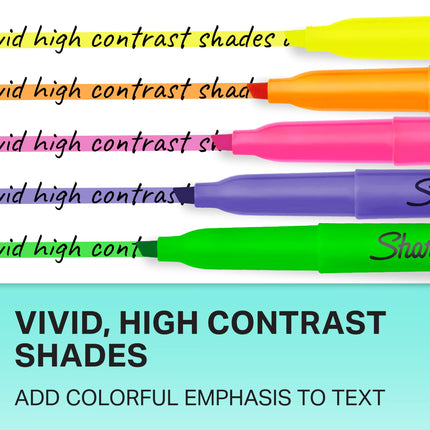 Sharpie Pocket Style Highlighters, Chisel Tip, Assorted Fluorescent, (Pack of 36, 432 Count Total)