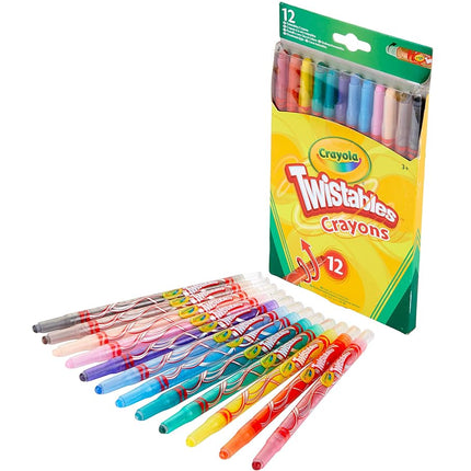 CRAYOLA Twistables Colouring Crayons - Assorted Colours (Pack of 12), Simply Twist for More Colouring Fun - No Need to Sharpen! Ideal for Kids Aged 3+