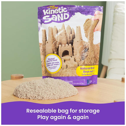 Kinetic Sand 2lb Brown, Moldable Play Sand Sensory Toys, Ages 3+