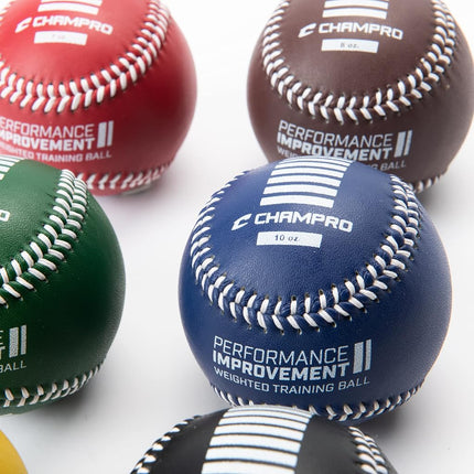 Champro Training Baseballs, Set of 6 (Red/Maroon/Green/Yellow/Blue/Black, 9-Inch)