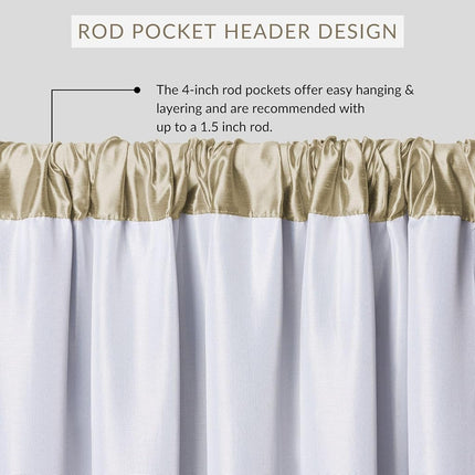 Elrene Home Fashions Versailles Faux-Silk Room-Darkening Curtain Panel, Blackout Curtain with Rod Pocket, 52 Inches by 95 Inches, Ivory, 1 Panel