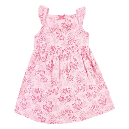 Hudson Baby Baby Girls' Cotton Dresses, Palm Leaf, 2T