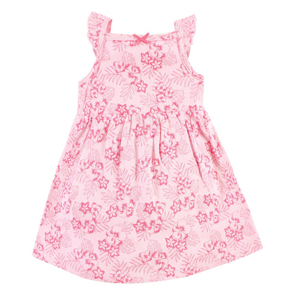 Hudson Baby Baby Girls' Cotton Dresses, Palm Leaf, 4T