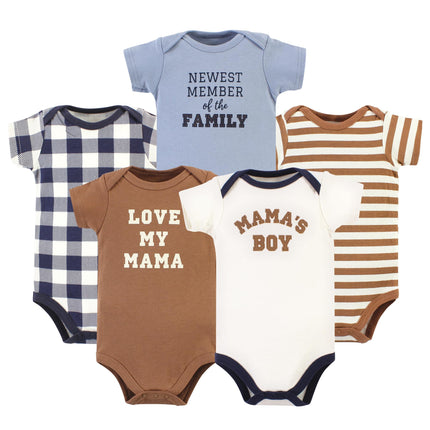 Hudson Baby Unisex Baby Cotton Bodysuits, Brown Na