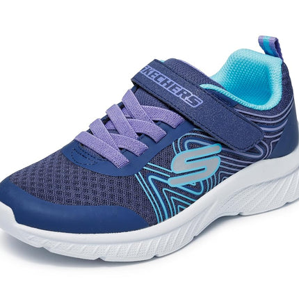 Skechers Unisexe Enfant Microspec Plus - Swirl Sweet Baskets, Marine/Multi, 13 Enfant