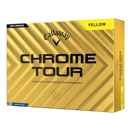 Callaway Golf Chrome Tour Golf Ball, Yellow