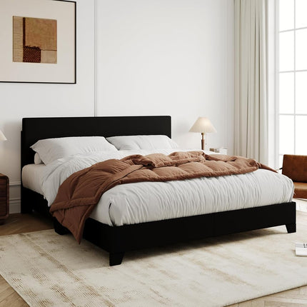 Allewie Queen Bed Frame with Adjustable Headboard,
