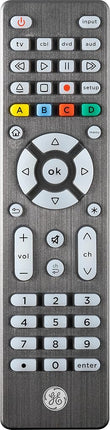 GE Backlit Universal Remote Control for Samsung, Vizio, LG, Sony, Sharp, Roku, Apple TV, TCL, Panasonic, Smart TV, Streaming Players, Blu-Ray, DVD, Simple Setup, 4-Device, Graphite, 48848