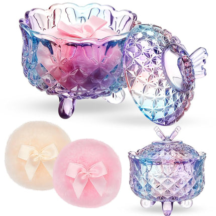 Tioncy 3 Pcs Large Powder Container and Puff Set, 