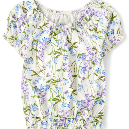 The Children's Place Girls' Smocked Short Sleeve T