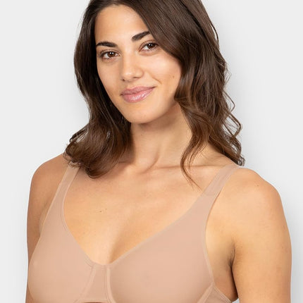 Fruit of the Loom Women's Cotton Stretch Extreme Comfort Bra, 2-Pack, Sand/Black Hue, 36DD