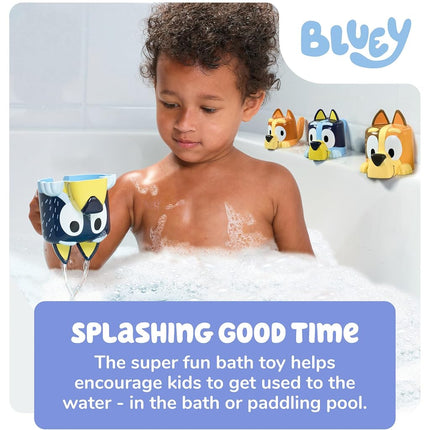 Toomies Bluey's Family Pourers with Designs Featuring Chilli, Bandit, Bingo, and Bluey - Nesting, Stacking Cups for Bath Time - Officially Licensed Bluey Toys - Baby Bath Toys for +18 Months