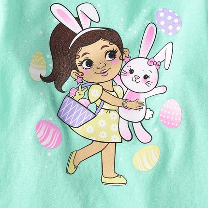 The Children's Place Camisetas gráficas de manga corta para bebés y niñas pequeñas para todas las fiestas y cumpleaños, con diseño de conejita, 3T