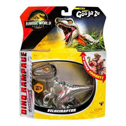 Heroes of Goo Jit Zu Jurassic World Rebirth Dino Rampage Velociraptor, Super Squishy And Stretchy, With Rampage Action Chomping Jaws
