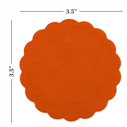 Disposable Orange Paper Coasters for Drinks, 3.5 Inch Round Coasters for Bar, Cocktail, Beverage, Wine Or Event, 500 Pack Bulk