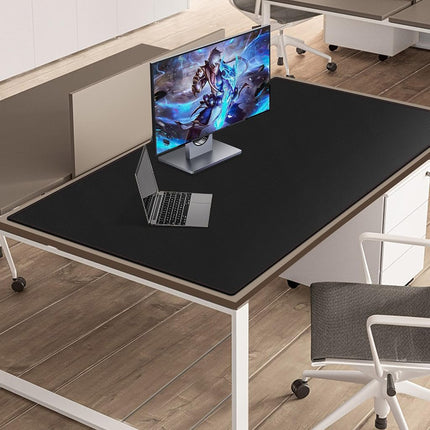ZORESYN PU Leather Desk pad Black(140 x 80cm) - Large Desk mat with Suede Base - Waterproof Gaming Mouse pad Table Mat Desktop Writing Pad Desk Blotter Protector for Home