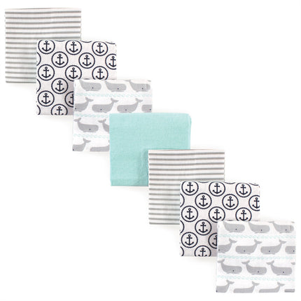 Hudson Baby 7 Piece Flannel Receiving Blanket, Wha