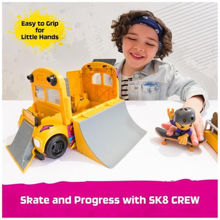 Tech Deck Sk8 Crew 2-in-1 Transforming Ultra Sk8 Bus & Storage with Fingerboard & Figure, Collectible Mini Skateboards, Kids’ Toys for Ages 5 and up