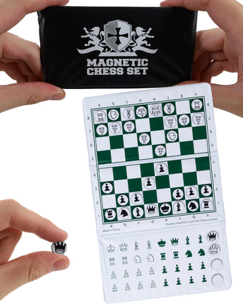 WE Games Mini Magnetic Travel Chess Set - 6" Folda