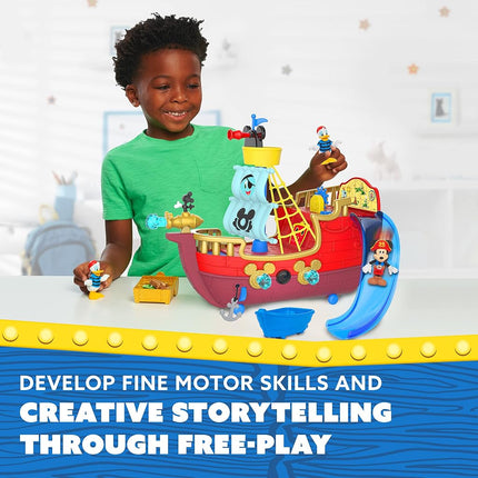 Disney Junior Mickey Mouse Funhouse Treasure Adventure Pirate Ship with Bonus Figures, 18-Piece Toy Figures and Playset, Toys for Kids Ages 3 and Up, Amazon Exclusive