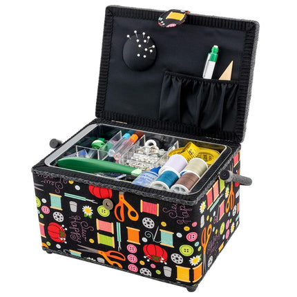 Dritz Basket, Fabric, Cord, Black Sewing Notions