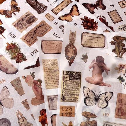 Auguro Vintage Ephemera Sticker 24 Sheets 480 precut washi Stickers Paper Journal Stickers for Adults Junk Journal Sticker Book Scrapbooking Supplies
